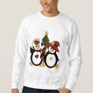Suéter T-shirt dos homens do feriado do pinguim do Natal