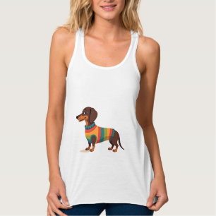 Suéter Vintage Arco-íris Dachshund Cachorro Fofo I