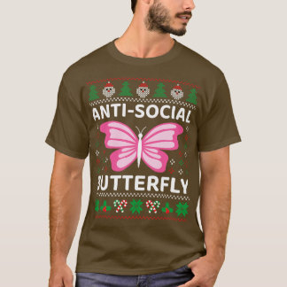 Suéteres de Natal Feios de Borboleta Anti-Social