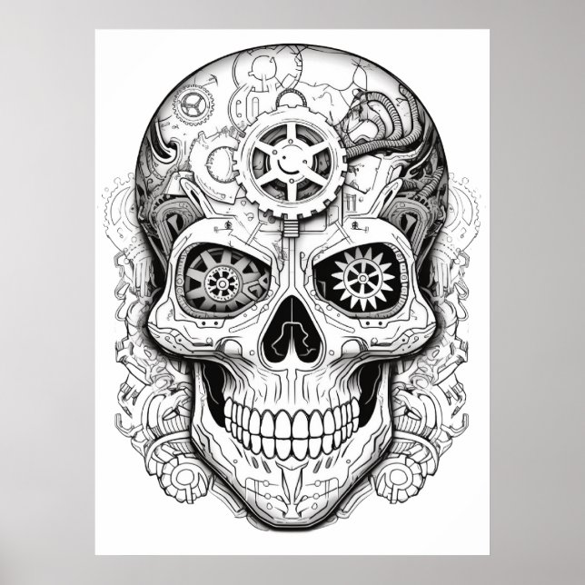 Sugar Skull Drawing Art for Kids + Adults Poster (Frente)