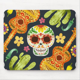 Sugar Skull e Guitars Dia de Muertos | Mousepad