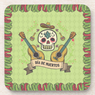 Sugar Skull e Guitars Dia de Muertos   Porta copo