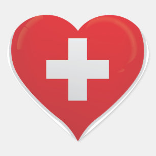 Suiça amor bandeira do orgulho do coração adesivo