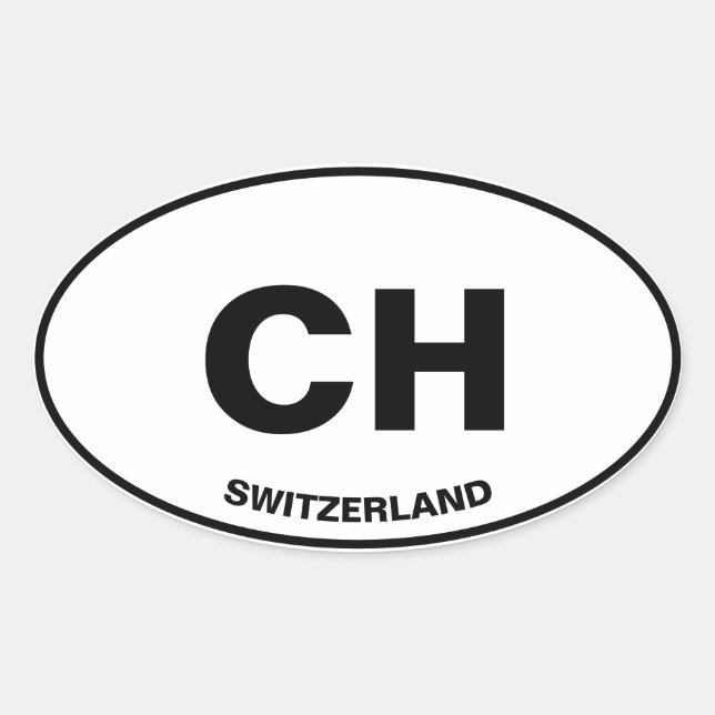 Suíça (CH) Euro Adesivo Oval Parachoque (Frente)