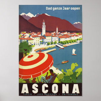 Suiça de Ascona - Poster de viagens suíço ventilad