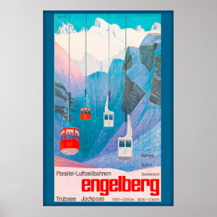 Suiça de Engelberg, poster do esqui