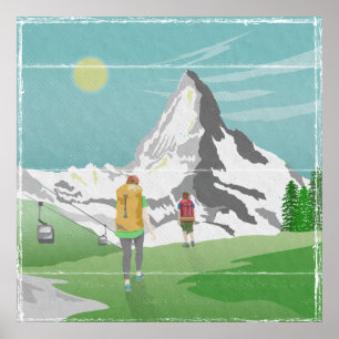 suiça de poster de viagens matterhorn