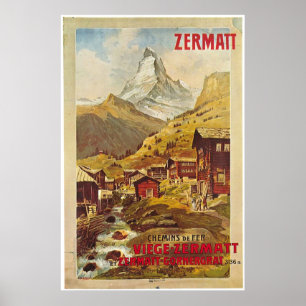 Suiça Gornergratbahn de Zermatt Schweiz do poster