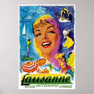 Suiça Lausanne Poster de viagens