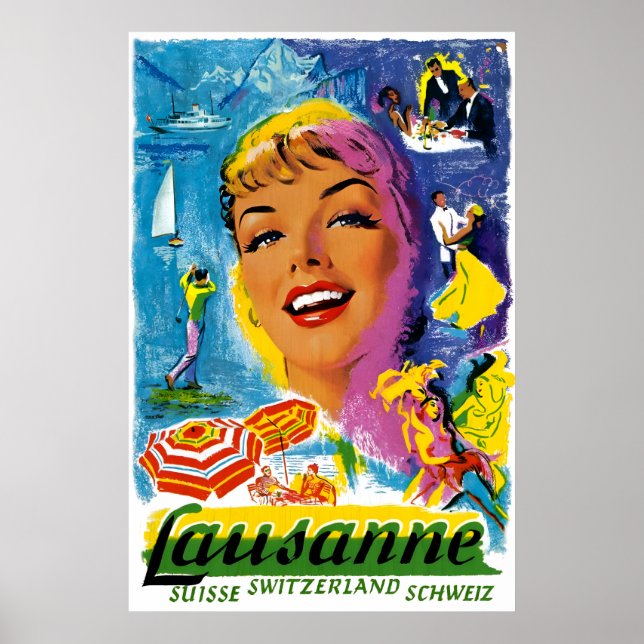 Suiça Lausanne Poster de viagens (Frente)