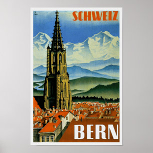 Suiça Poster de viagens vintage Bern