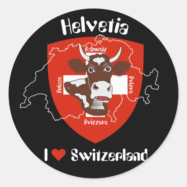 Suíça Suisse Svizzera Svizra autocolante (Frente)