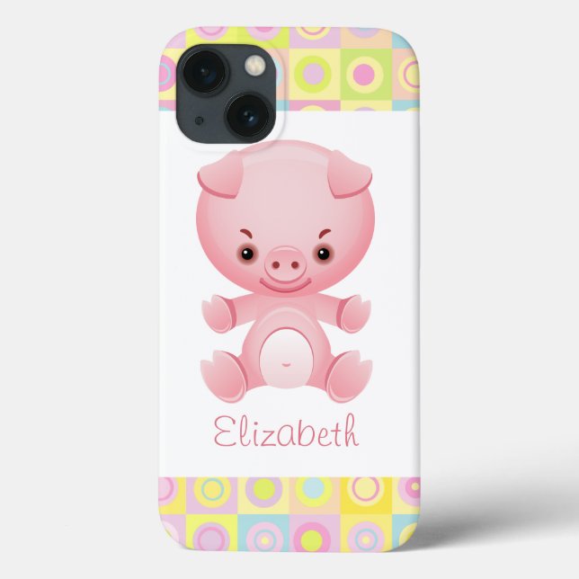 Suíno Rosa Kawaii Cugado Personalizado (Verso)