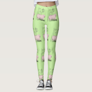 Suínos e bambu originais Escolher leggings colorid