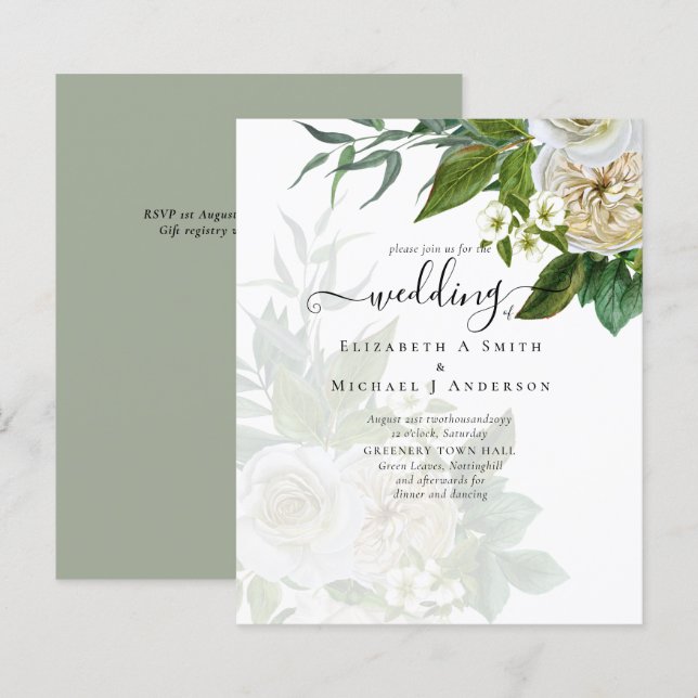 Suite de casamento sublime - Rosas brancas (Frente/Verso)