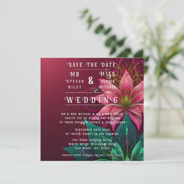 Suite de Convite Floral Luxurioso (Em pé/Frente)