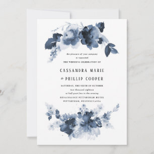Suite de Convite para Casamento Blue Watercolor