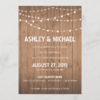 Suíte de Wood Grain estilo de casca de convite par