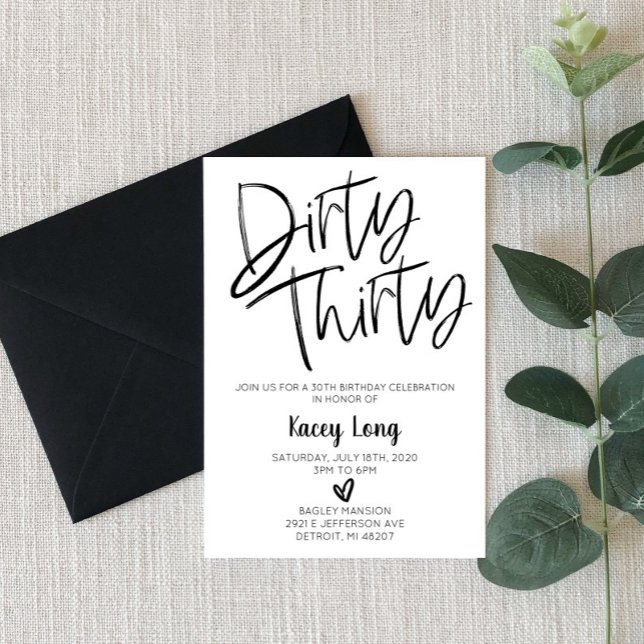 Suja 30 aniversário de 30 anos Convite (Criador carregado)