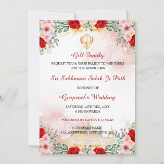 Sukhmani Sahib Convite para Casamento