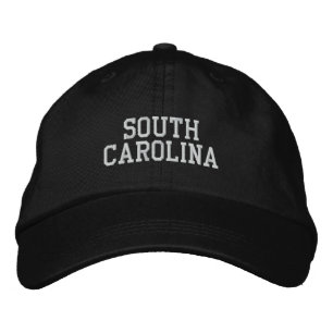 Sul da Carolina Bordado de Boné Ajustável Preto