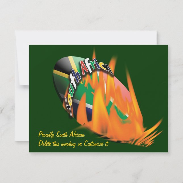 Sul - modelo africano dos convites do rugby (Frente)