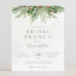 Sumário de inverno Russo de inverno Bridal Brunch<br><div class="desc">Bonitos convites para brunch de barato,  contendo ilustrações botânicas,  pintadas à mão,  de cor aquosa,  dos galhos de inverno,  pinus e spruce,  cones e bagas sagradas. Escolha perfeita para casamentos temáticos de inverno ou Natal.</div>