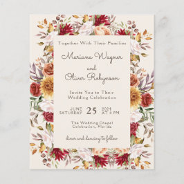 Sumário de Queda Floral Casamento de Marfim