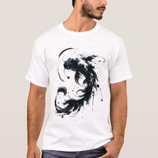 Sumie BrushAVC Karasu Black Koi Fish T-Shirt