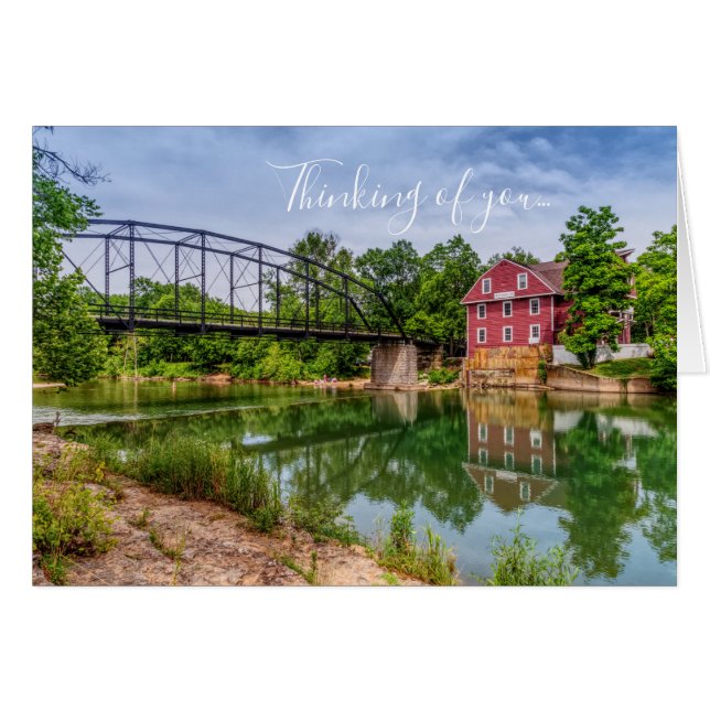 Summer at War Eagle Mill Pensando em você Cartão (Frente horizontal)