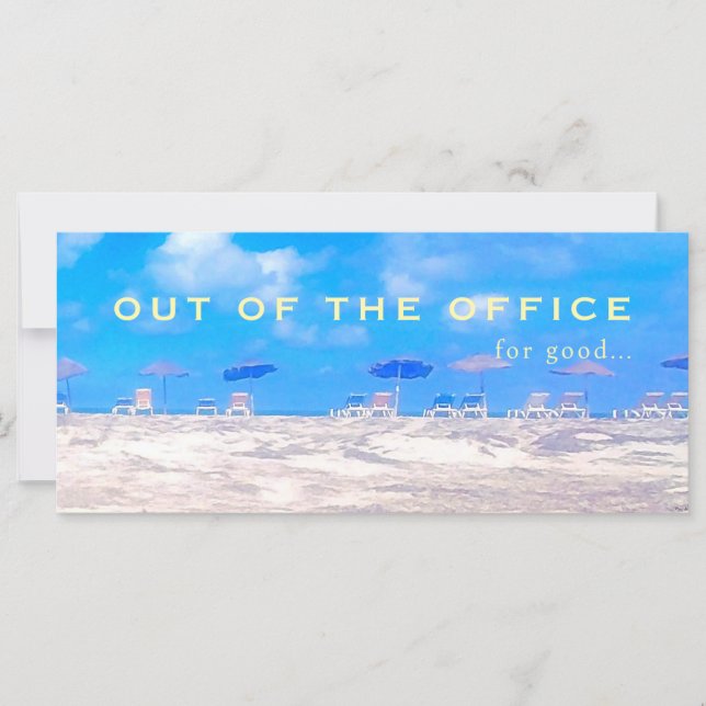 Summer Beach Retirement Congratulations Card (Frente)