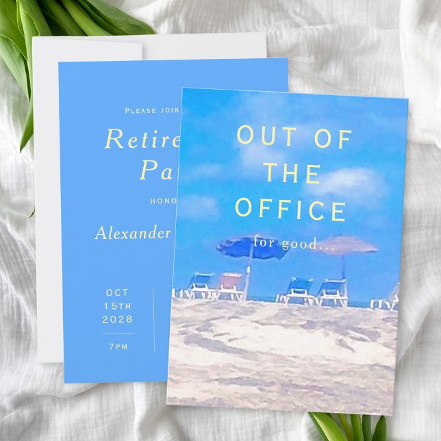 Summer Beach Retirement Party Invitation (Criador carregado)