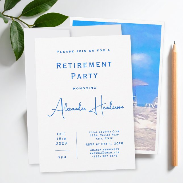 Summer Beach Retirement Party Invitation (Criador carregado)