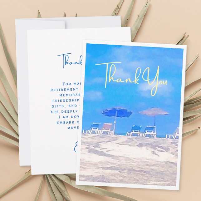 Summer Beach Retirement Party Thank You Card (Criador carregado)