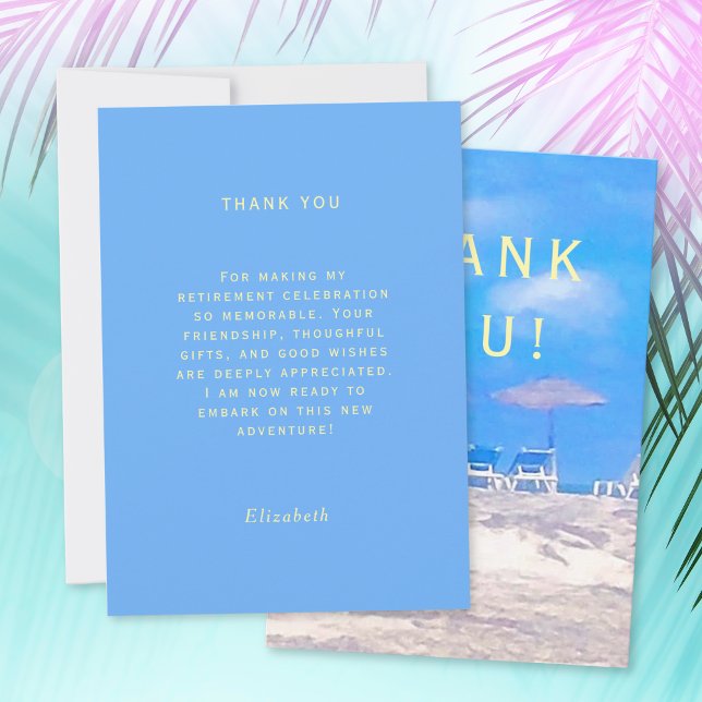 Summer Beach Retirement Party Thank You Card (Criador carregado)