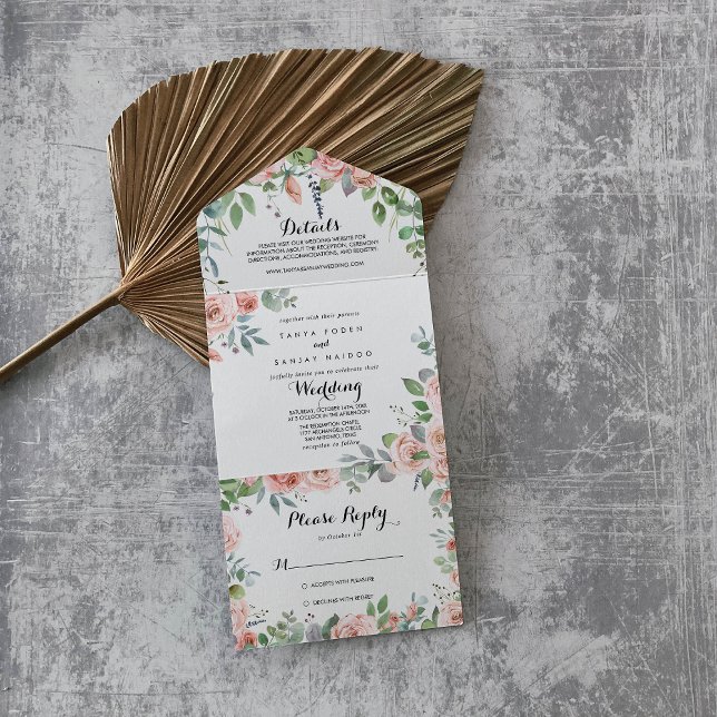 Summer Breeze Calliografia Floral Casamento (Criador carregado)
