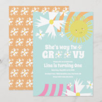 Summer Daisy Flower Retro Way 2 Groovy Birthday