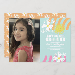 Summer Daisy Flower Retro Way 2 Groovy Foto