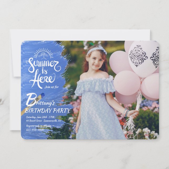 Summer está aqui, convite para fotos (Frente)