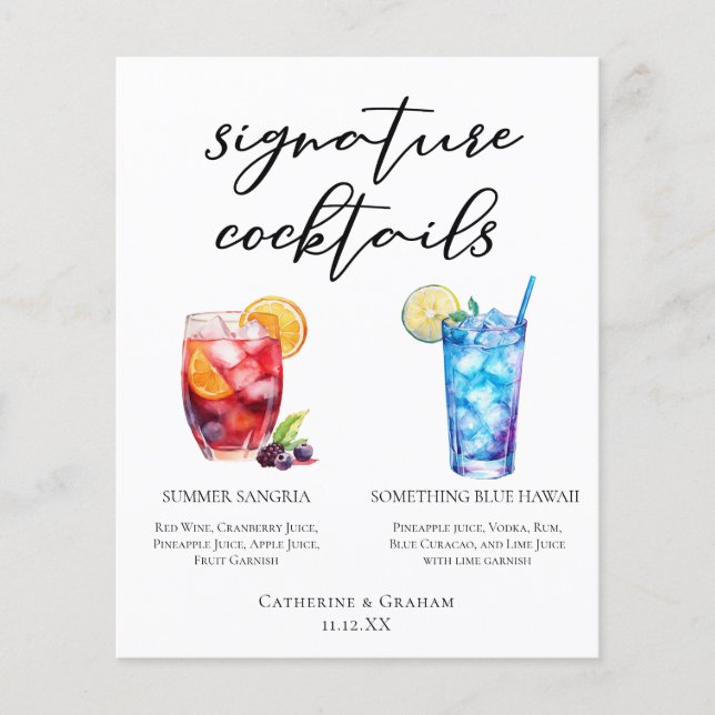 Summer Sangria Blue Beach Signature Menu (Frente)