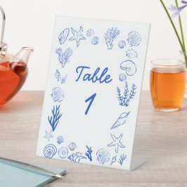 Summer Seashells Frame Beach Wedding Blue