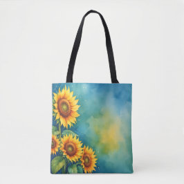 Summer Sunflower Watercolor Bolsa