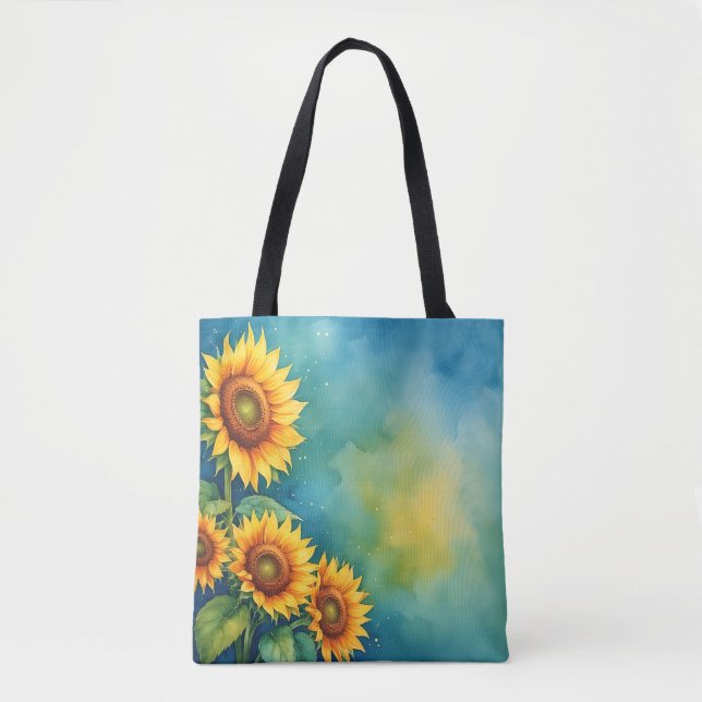 Summer Sunflower Watercolor Bolsa (Frente)
