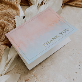 Summer Sunset Watercolor Cartões de agradecimentos