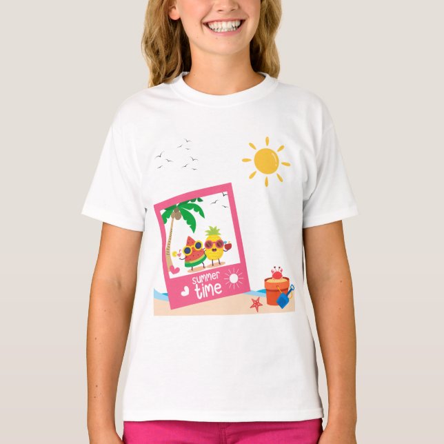 Summer Time Beach Snap Foto T-Shirt (Frente)