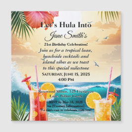 Summer Tropical Luau Beach Party aniversário de 21
