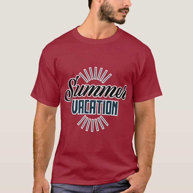 “Summer Vacation Vibes” Print T-Shirt – Perfect fo (Frente)