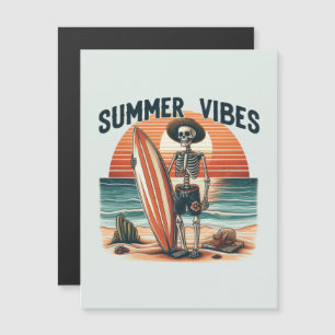 Summer Vibes Skeleton Surfer Sunset Beach Design