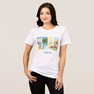 Summer Vibes Sublimação T-Shirt   Retro Beach Sce
