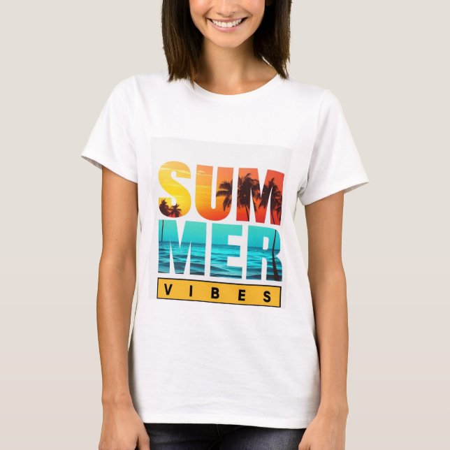 Summer Vibes T-Shirt Design - Brilhante (Frente)